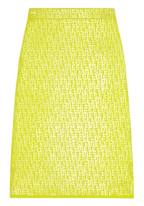 Diesel M-Ikaria monogram-print knitted midi skirt - Yellow