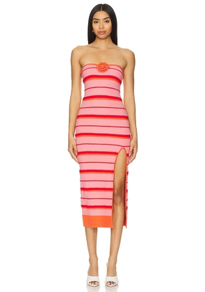 Lovers and Friends Delara Midi Dress in Pink. Size M, S, XS.