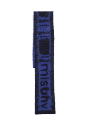 MISBHV intarsia-knit logo textured scarf - Blue