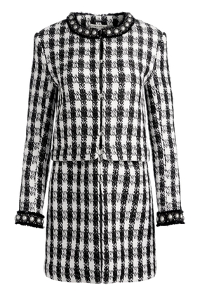 alice + olivia Deon detachable-panel tweed jacket - Black