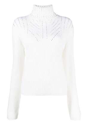 Genny stud-embellished wool jumper - White