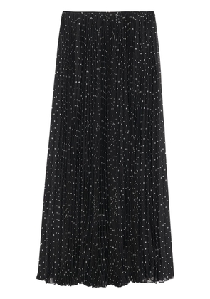 Saint Laurent polka-dot silk pleated skirt - Black
