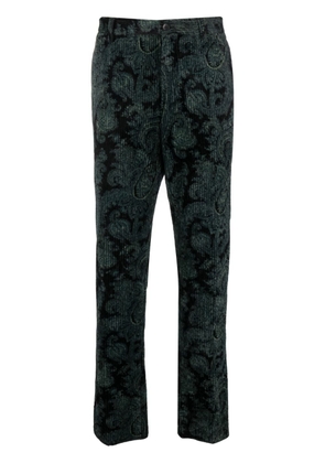 ETRO corduroy paisley-pattern cotton trousers - Green