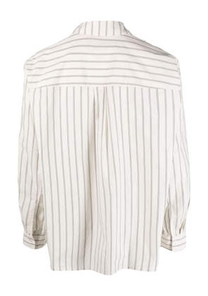 Adish logo-embroidered stripe-pattern shirt - Neutrals