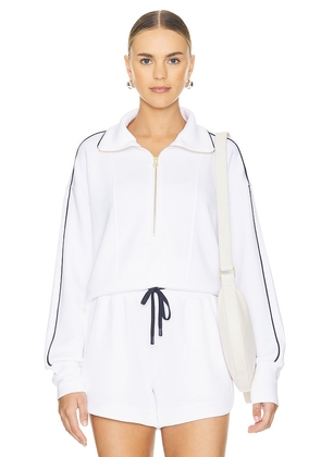Varley Davenport Half Zip Sweatshirt in White. Size M, S, XL.
