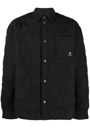 Daily Paper logo-patch quilted jacket - Black