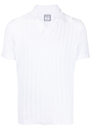 Fedeli wide-ribbed polo shirt - White
