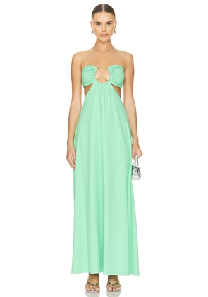 Susana Monaco Cut Out Maxi Dress in Green. Size L, S, XL.