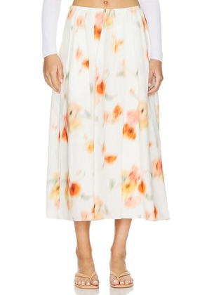Vince Poppy Blur Gathered Easy Skirt in White. Size S, XS.