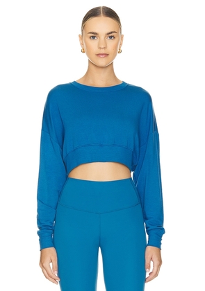 Splits59 Noah Crop Sweatshirt in Blue. Size M, S, XL, XS.