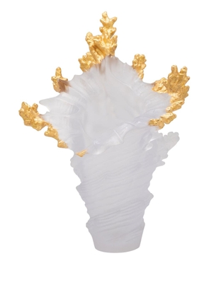 Daum Mer de Corail gilded vase - White