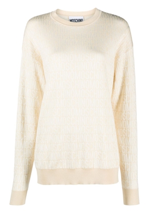 Moschino logo intarsia-knit sweater - Neutrals