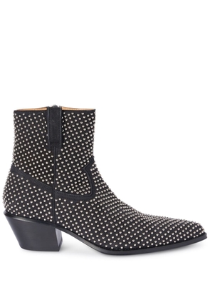 Off-White studded leather ankle boots - Black