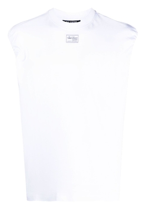 Raf Simons logo-patch sleeveless top - White