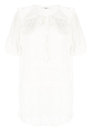 b+ab bib-collar textured short dress - White