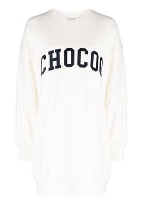 CHOCOOLATE logo crew-neck dress - White