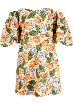 RHODE Dali floral-print off-shoulder minidress - Orange