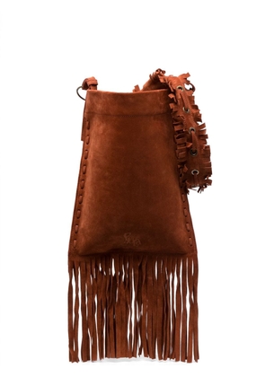 PAULA fringe-detail leather shoulder bag - Brown