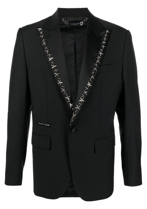 Philipp Plein star stud-embellished single-breasted blazer - Black