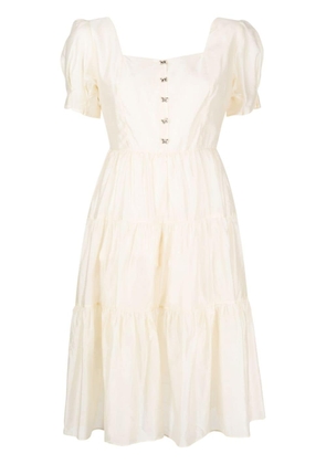 tout a coup square-neck puff-sleeve dress - White