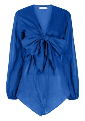 Faithfull the Brand Mantra plunging V-neck cotton minidress - Blue