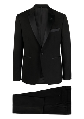 Reveres 1949 satin-trim single-breasted suit - Black