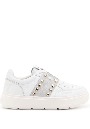 Love Moschino logo-embossed leather sneakers - White