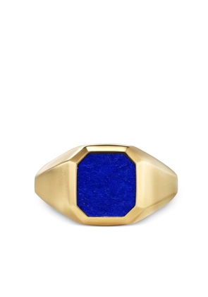 David Yurman 18kt yellow gold lapis lazuli signet ring