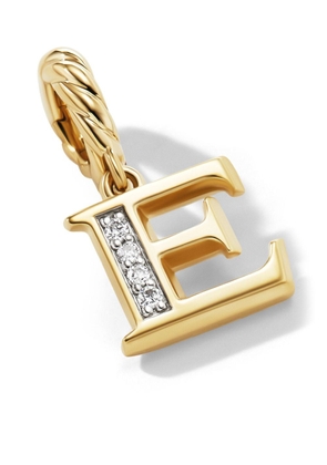 David Yurman 18kt yellow gold Initial E diamond pendant