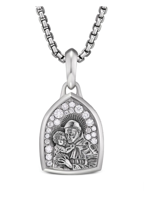 David Yurman St.Anthony sterling silver and diamond amulet pendant