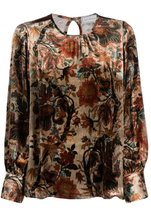 Pierre-Louis Mascia Kanpur velvet-effect blouse - Brown