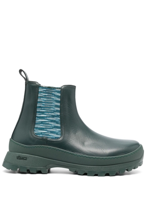 Missoni round-toe leather ankle boots - Green