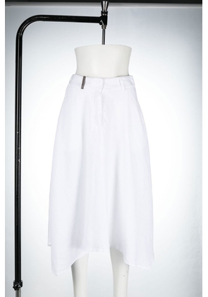 Peserico high-waisted wide draped trousers - White