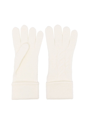 N.Peal cable-knit cashmere gloves - White