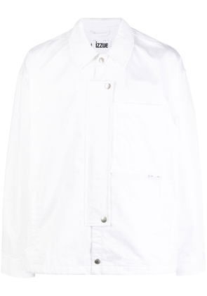izzue rear graphic-print shirt jacket - White