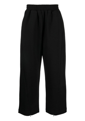 izzue elasticated-waist cropped trousers - Black