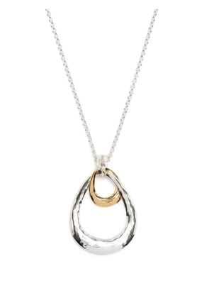 DOWER AND HALL hammered-finish oval-pendant necklace - Silver