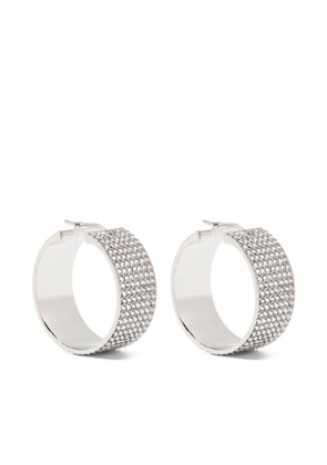 Amina Muaddi crystal-embellished hoop earrings - Silver
