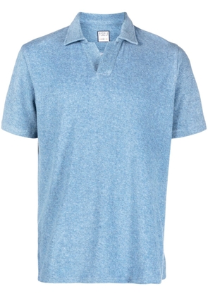 Fedeli shot-sleeve polo shirt - Blue