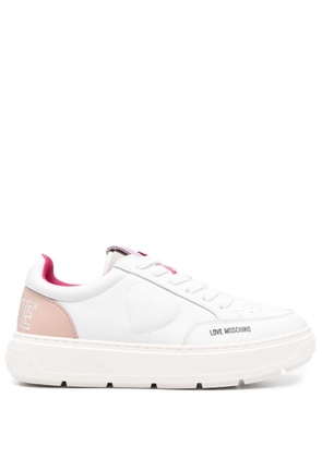 Love Moschino heart-motif low-top sneakers - White