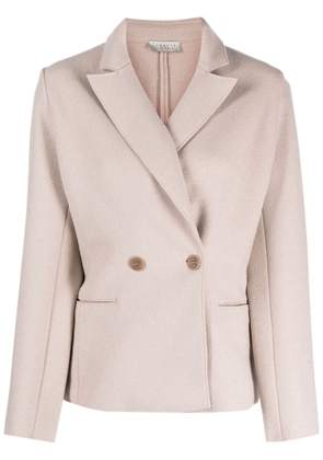 LUNARIA CASHMERE long-sleeved cashmere double-breasted blazer - Neutrals