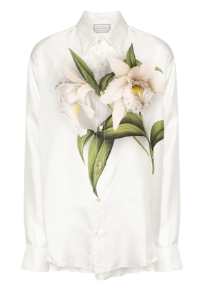 Pierre-Louis Mascia floral-print silk shirt - Neutrals