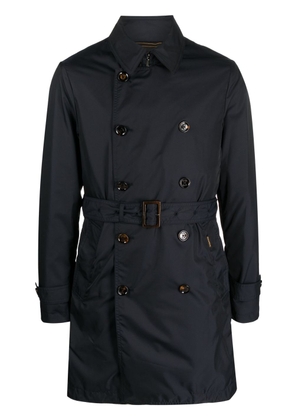 Moorer double-breasted belted trench coat - Blue