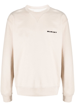 MARANT embroidered-logo sweatshirt - Neutrals