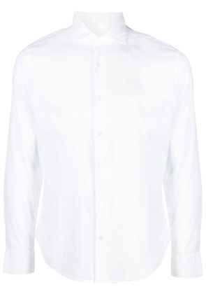 Fedeli long-sleeve stretch-cotton shirt - White