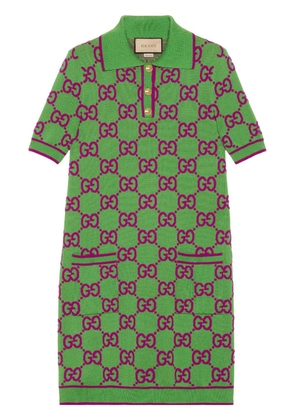 Gucci GG-intarsia knitted minidress - Green