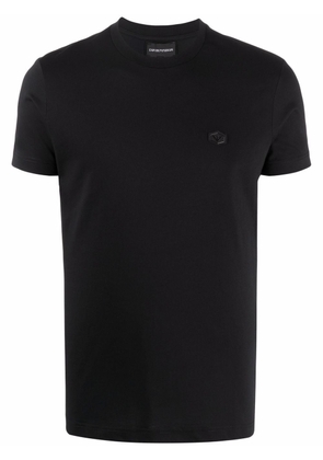 Emporio Armani logo-patch short-sleeved T-shirt - Black