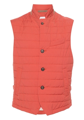 Eleventy quilted wool-blend gilet - Red
