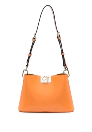 Furla logo-plaque leather shoulder bag - Orange