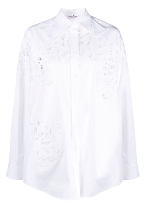 Ermanno Scervino lace-detailed cotton shirt - White